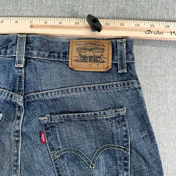 Levis 511 Jeans Boys Size 14 Regular 27x27 Blue Skinny Denim Dark Wash - Picture 6 of 9